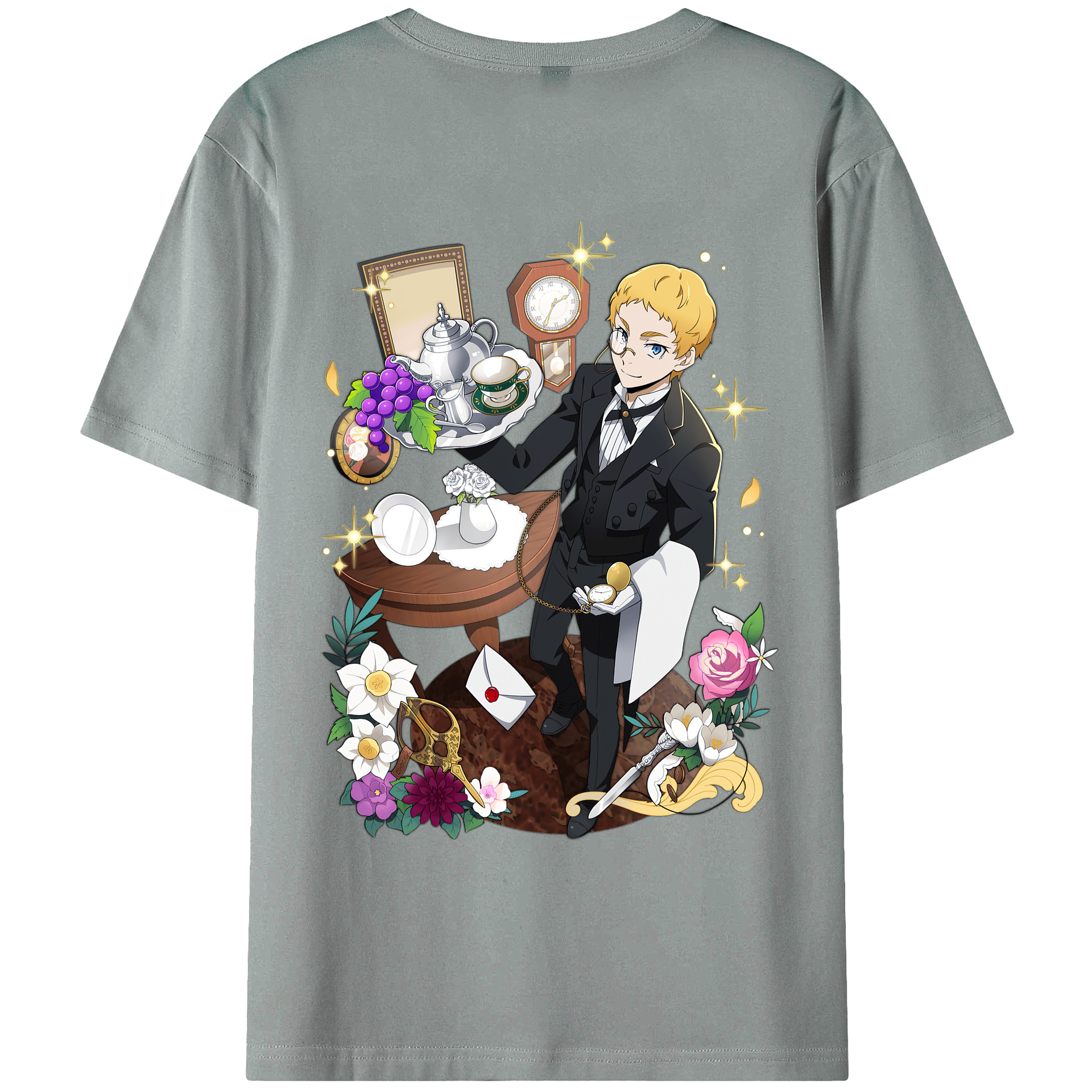 （画像用） 文豪ストレイドッグス Bungo Stray Dogs 綿100％ メンズ半袖Tシャツ（バックプリント） 通気性